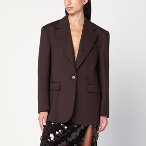 P.A.R.O.S.H. Women's Single-Breasted Brown Wool Jacket